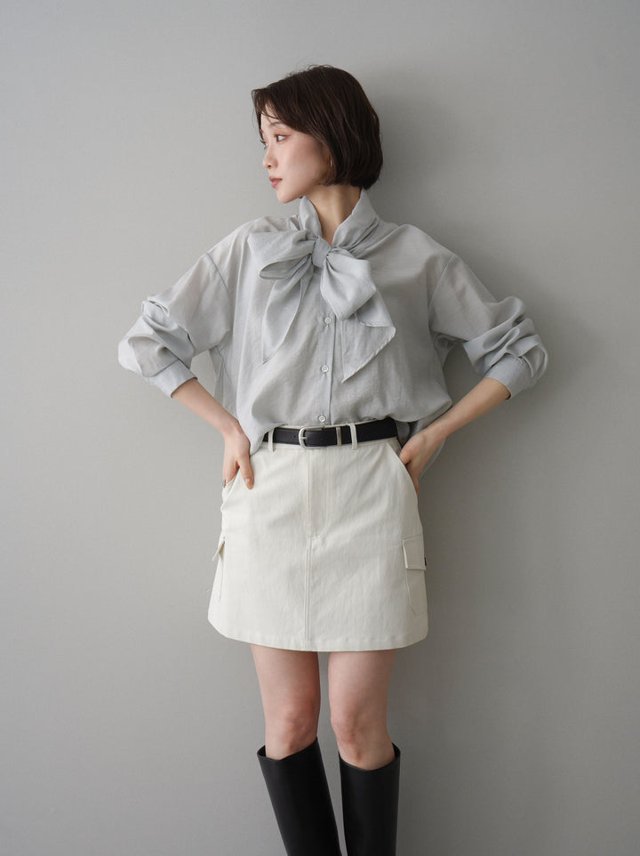 [SET]シアーボウタイブラウス+シアーボウタイブラウス(2set)