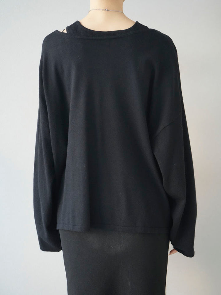 [Pre-order] Rayon knit ensemble/black