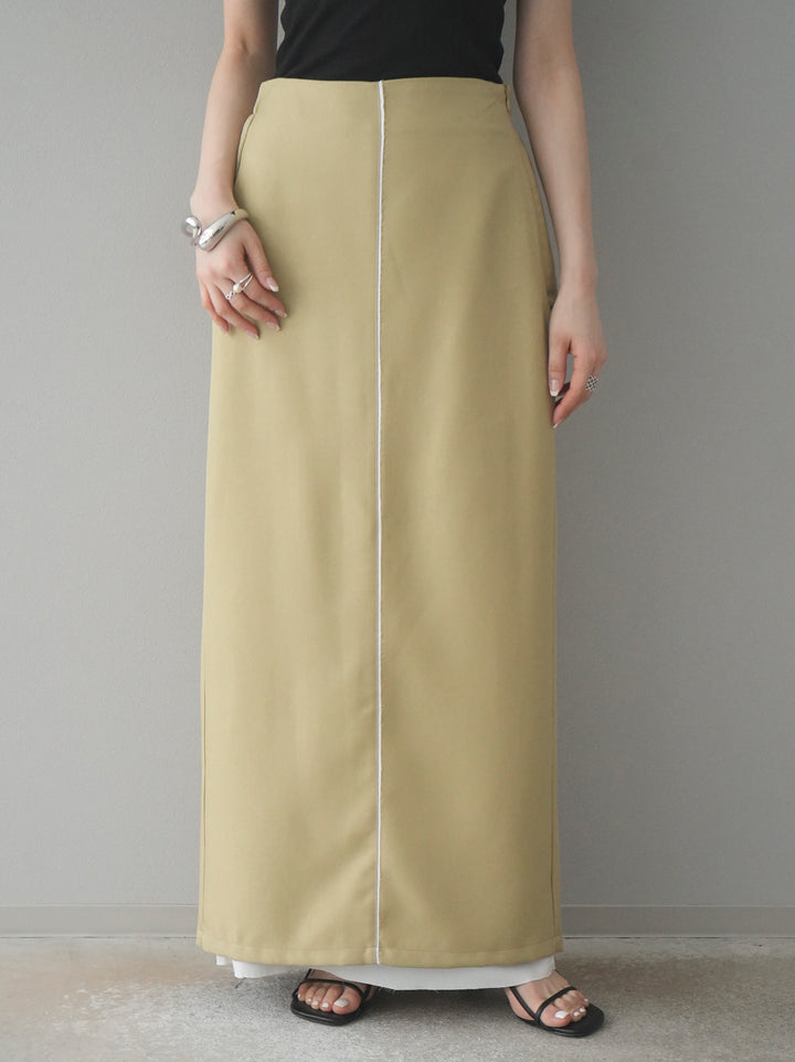 [予約]カットオフレイヤードスカート/イエロー
