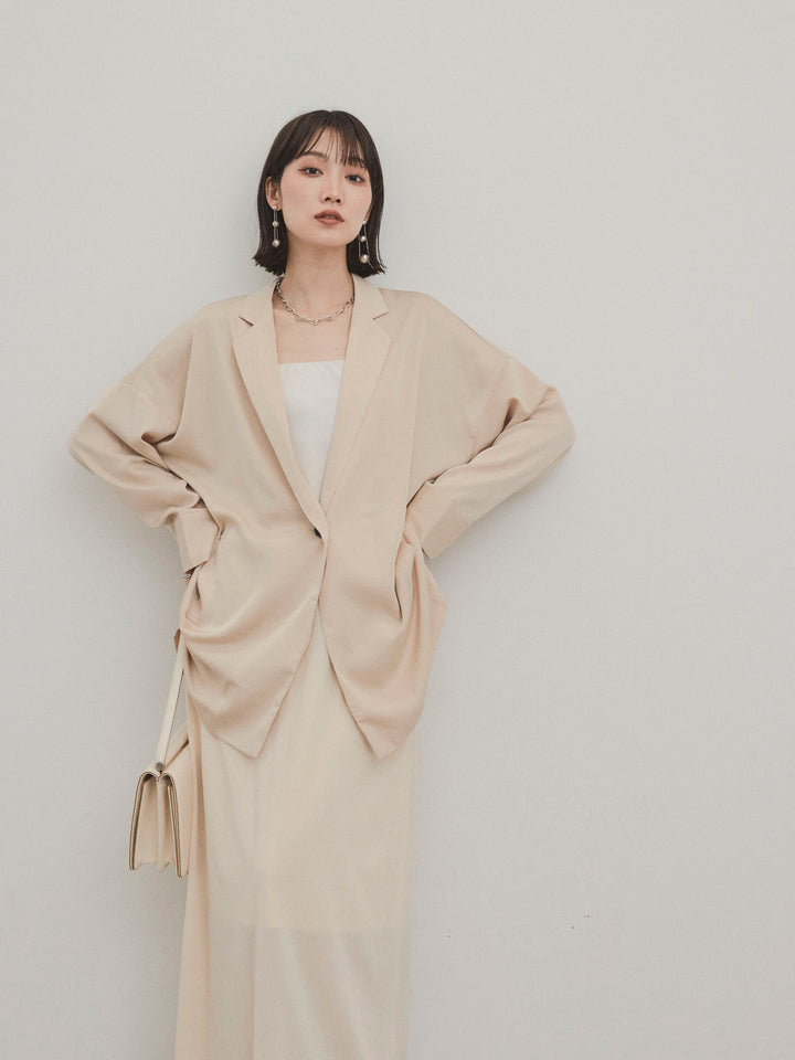 [SET] 霧面緞面外套 + 天鵝絨半身裙 (2set)