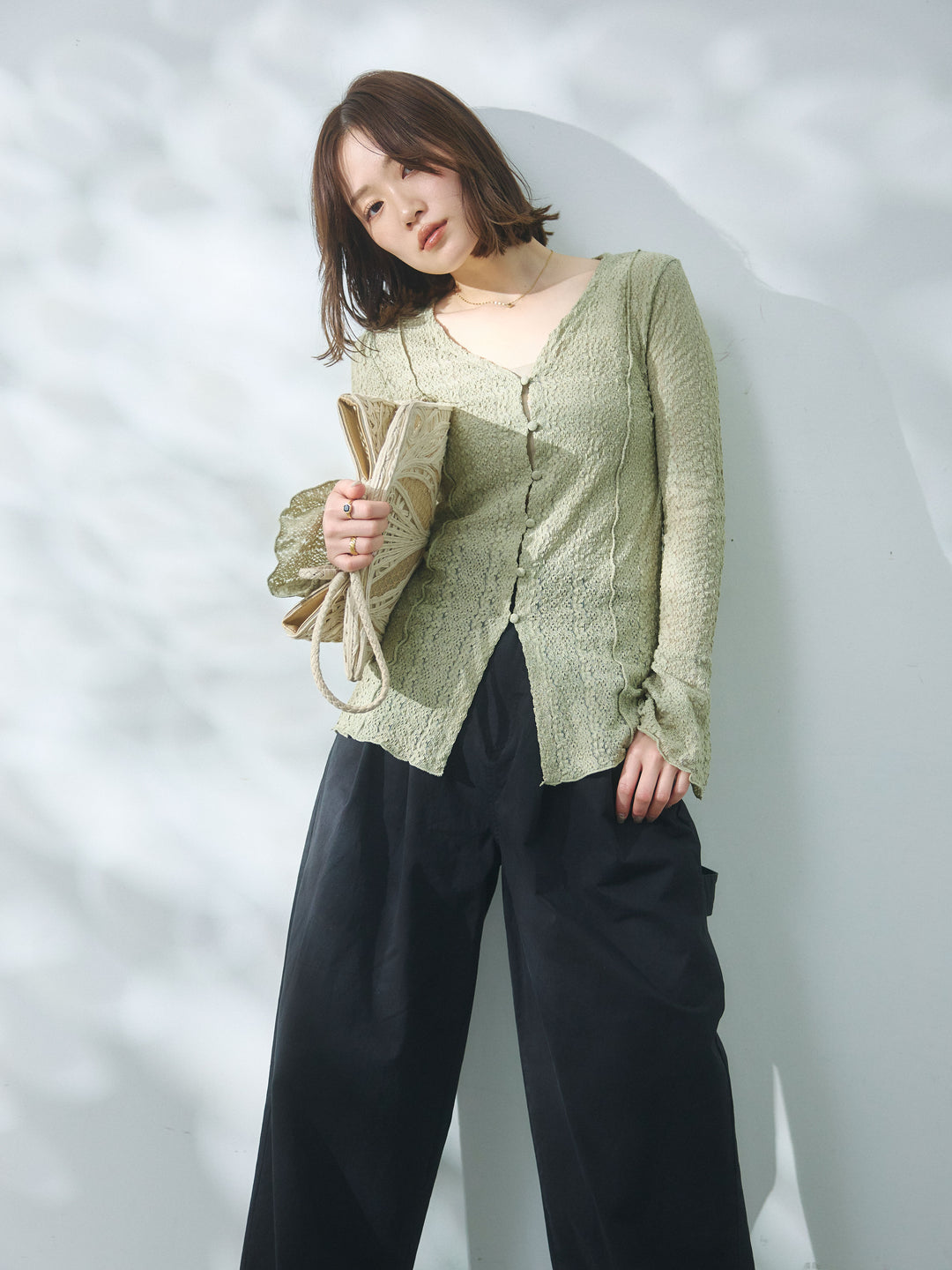 【Allure】[SET]ストレッチレースカーディガン+ストレッチレースカーディガン(2set)