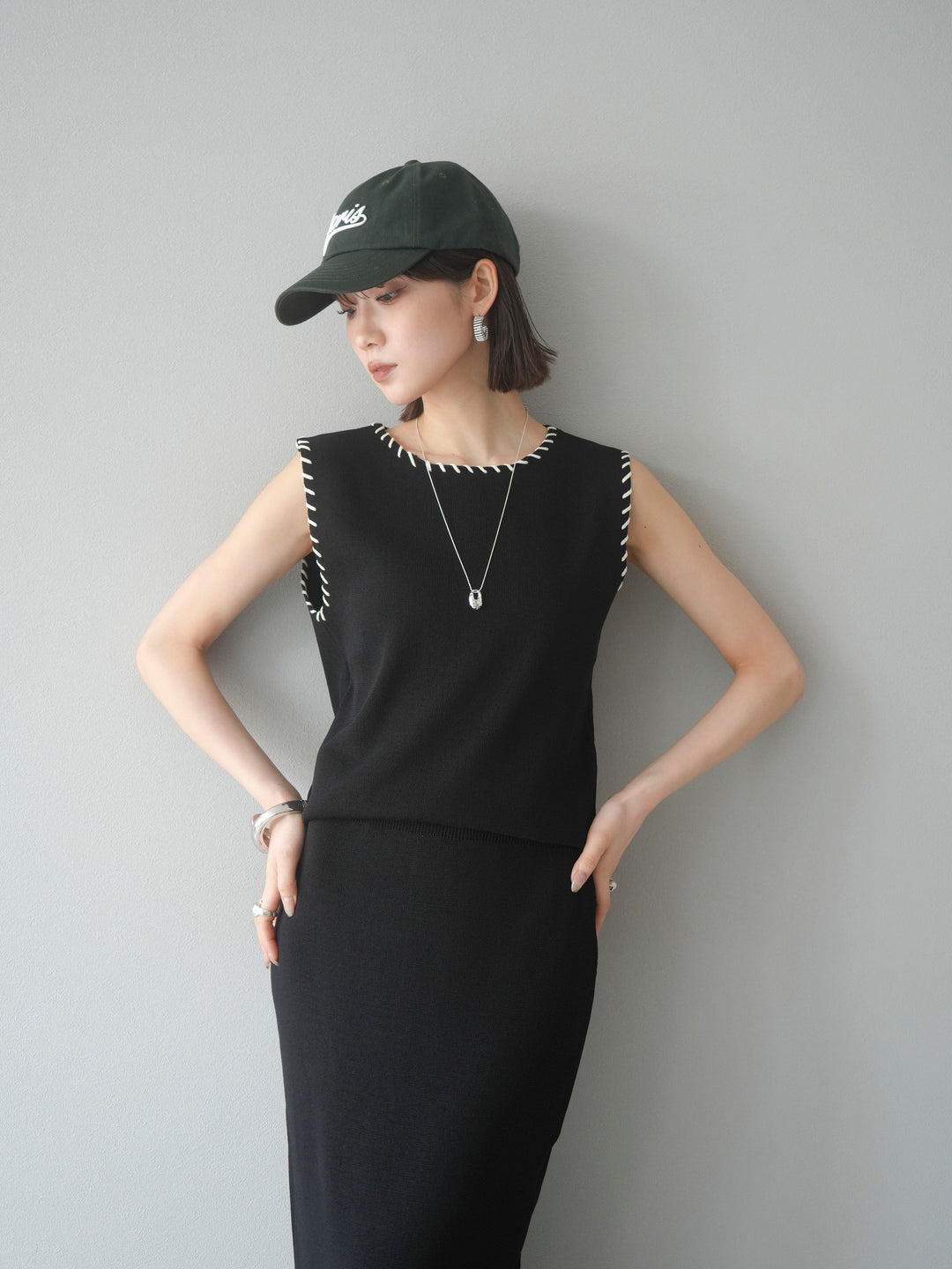 [SET] 亞麻手織套頭衫 + 亞麻手織緊身裙 (2 件套)