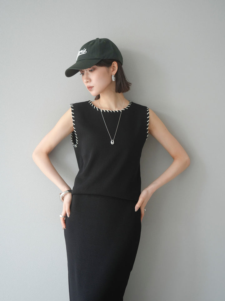 [SET] 亞麻手織套頭衫 + 亞麻手織緊身裙 (2 件套)