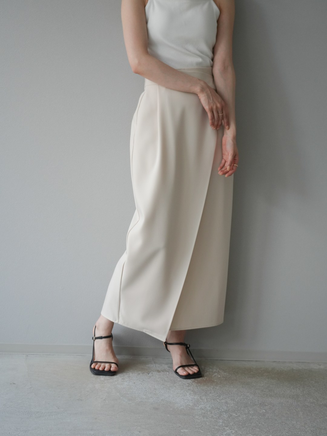 [予約]ツイルラップナロースカート/アイボリー S