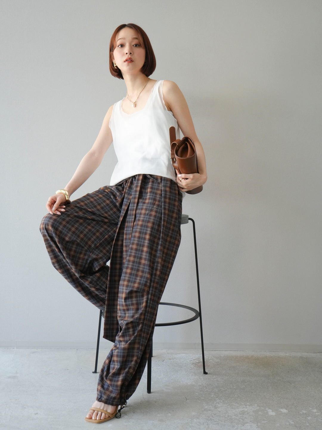 [予約]オーガンジーレイヤードタンクトップ/ホワイト