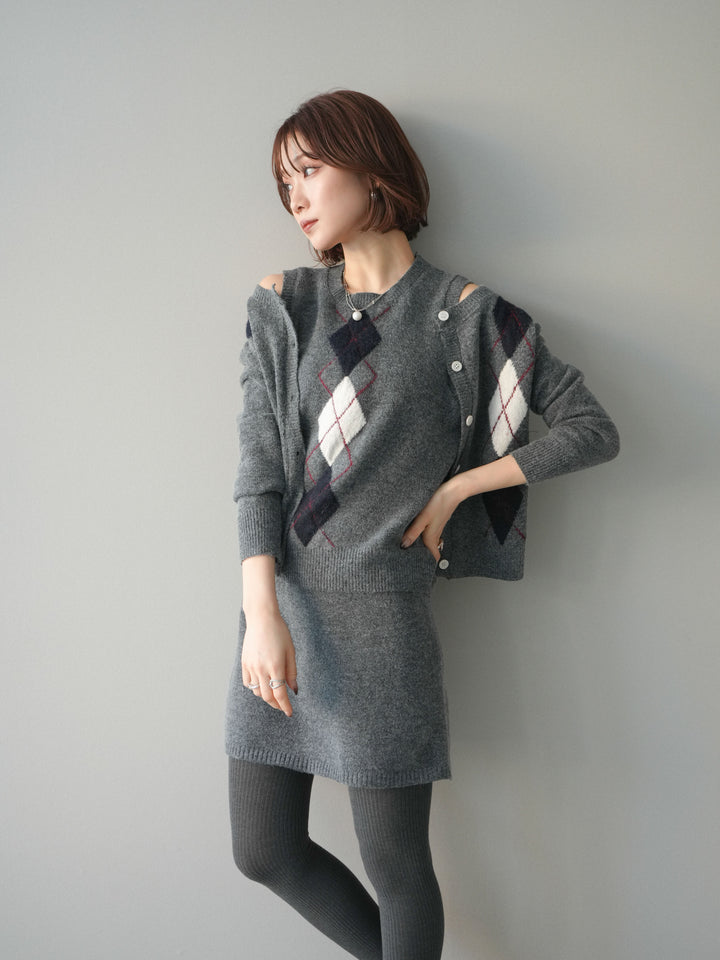 [SET]アーガイル柄3ピースSET UP(2set)