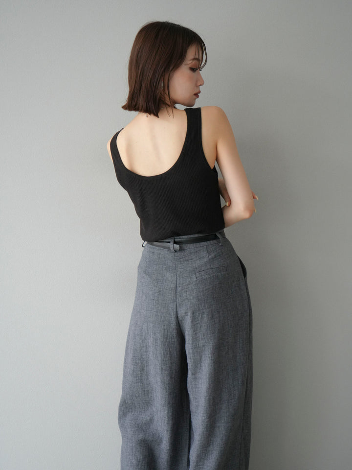 [予約]レーヨンニットタンクトップ/ブラウン