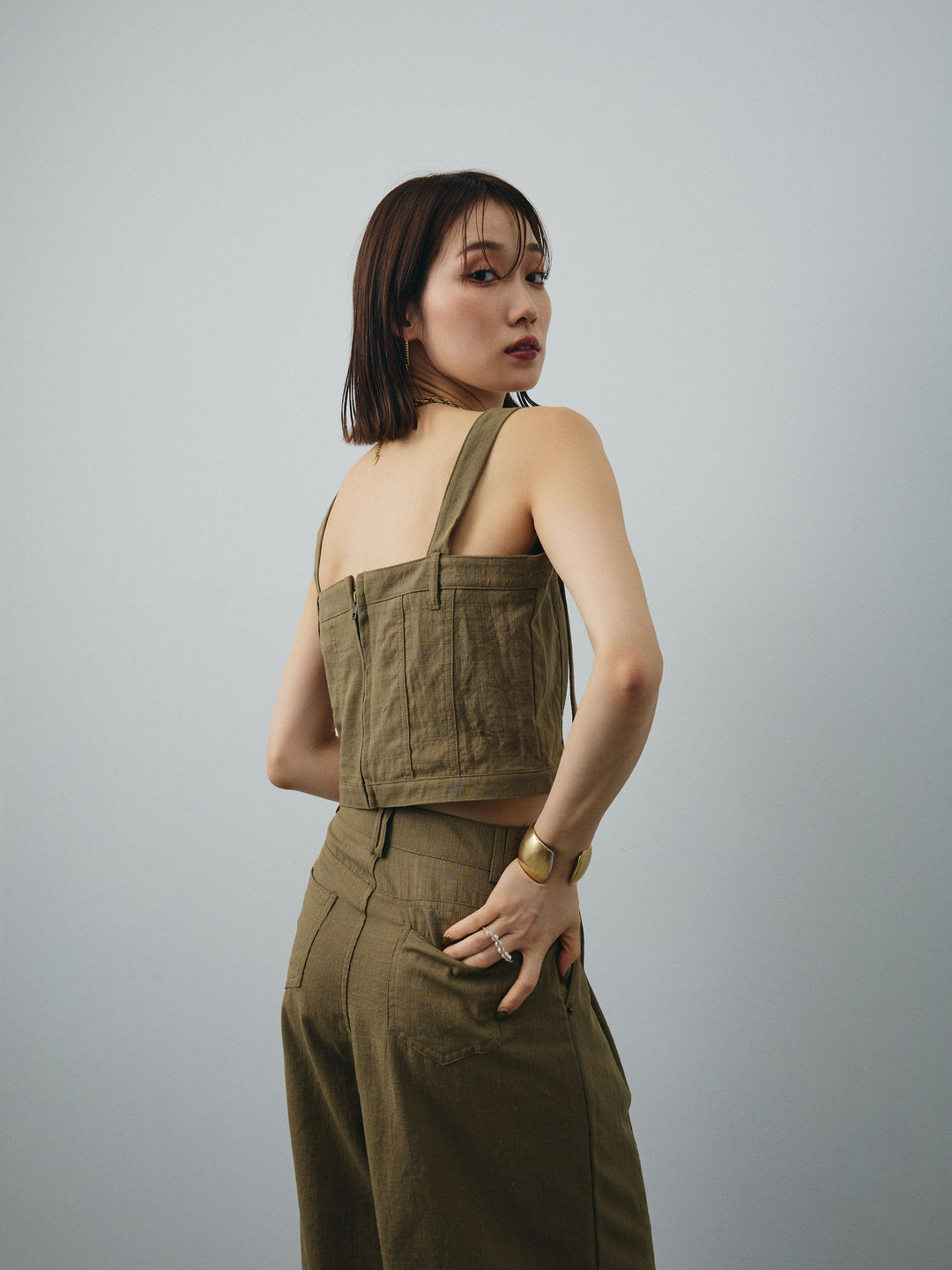 [SET]リネンライクビスチェ＆ワイドパンツSET UP+リネンライクビスチェ＆ワイドパンツSET UP(2set)