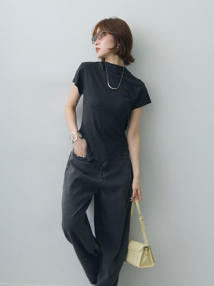 [SET]ヘムアシメバックボタンデザインフレンチトップ+ヘムアシメバックボタンデザインフレンチトップ(2set)