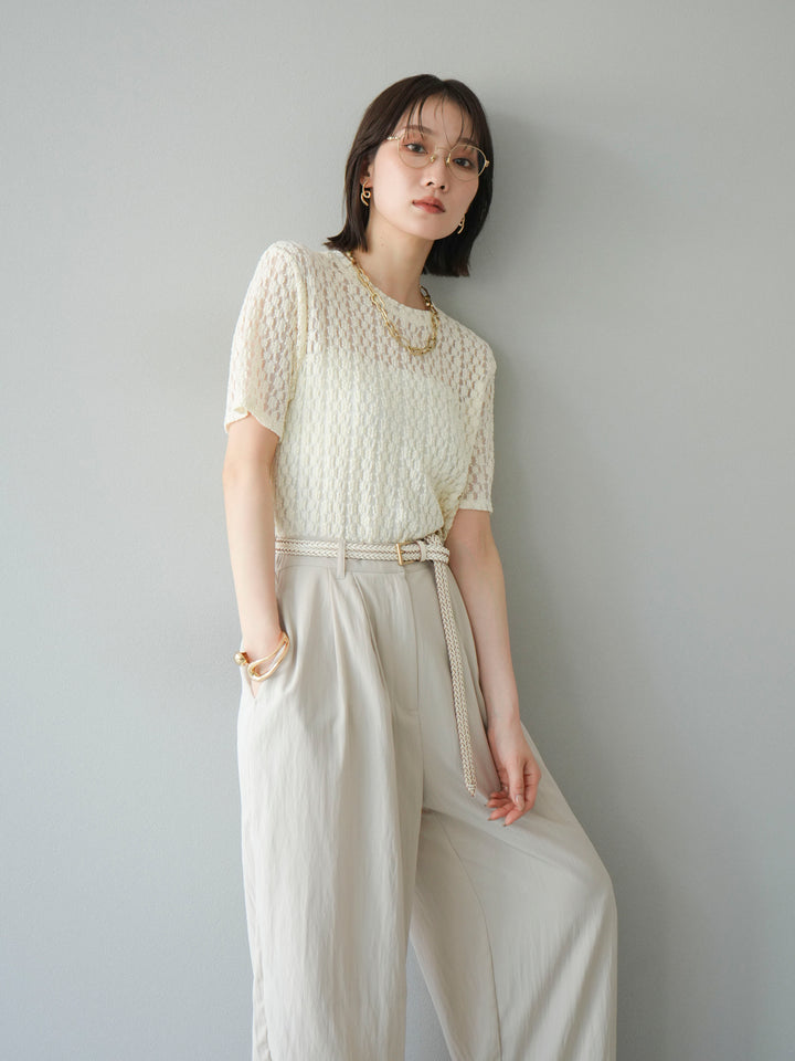 [SET]カットレースTシャツ+選べるアクセセット(2set)