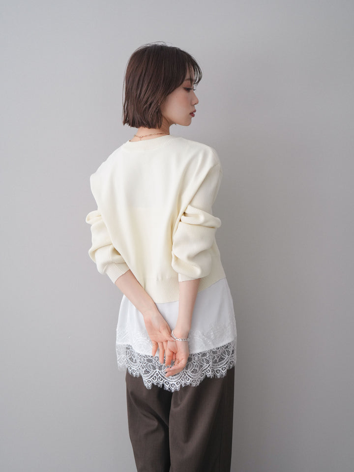 [SET]メタルボタンクルーネックニットカーディガン+選べるアクセセット(2set)