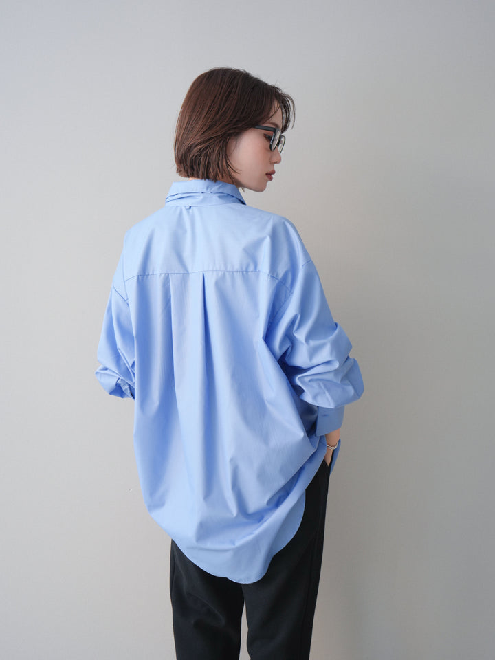 [予約]ボウタイ付オーバーシャツ/blue