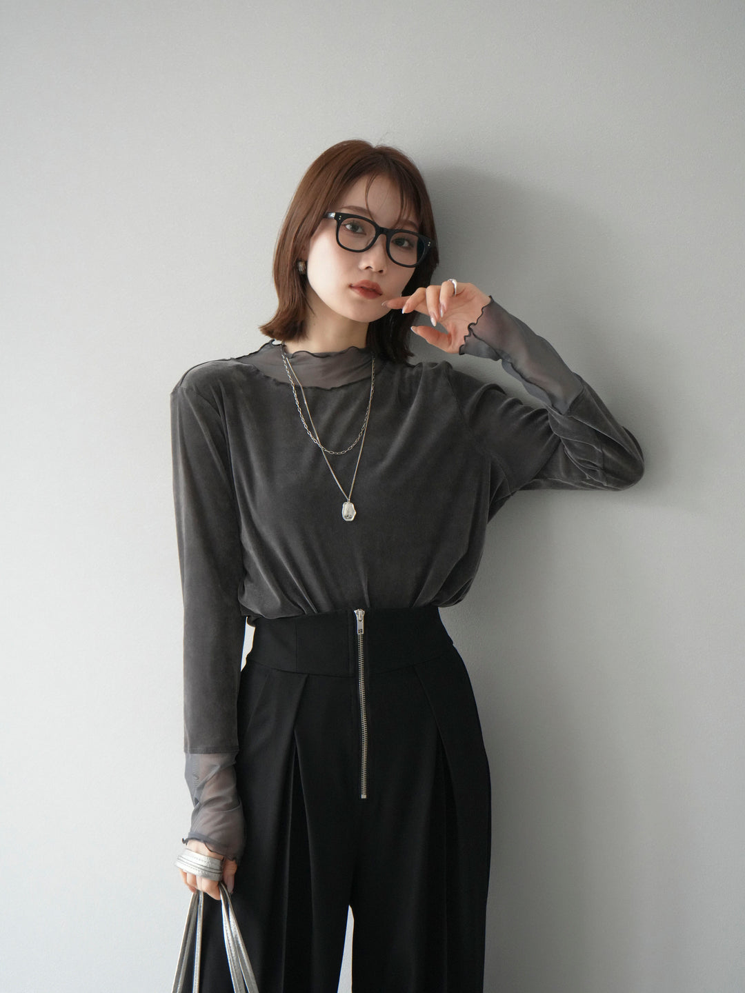 [SET]シアー切替ベロアトップス+シアー切替ベロアトップス(2set)