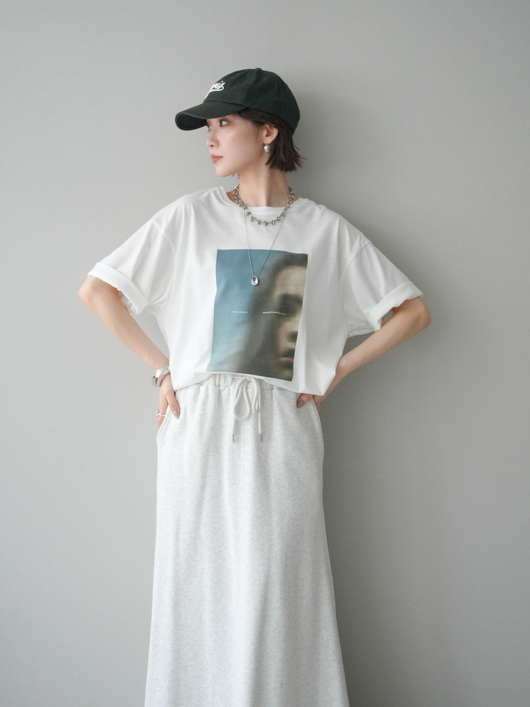 [SET]ブラーアートフォトTシャツ+選べるアクセセット(2set)