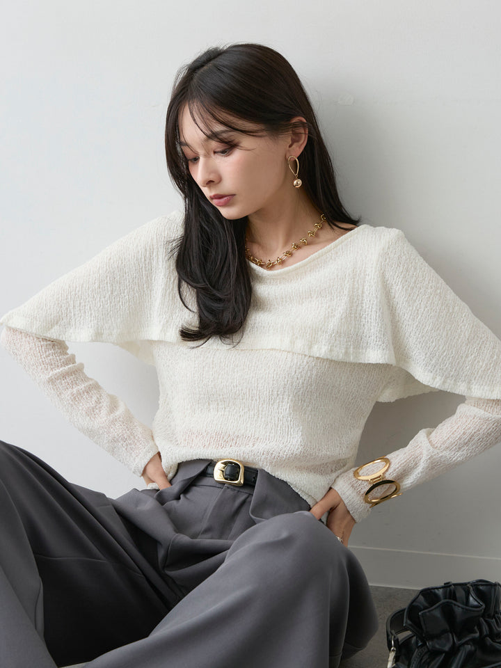 [SET]レースケープデザイントップス+選べるアクセセット(2set)