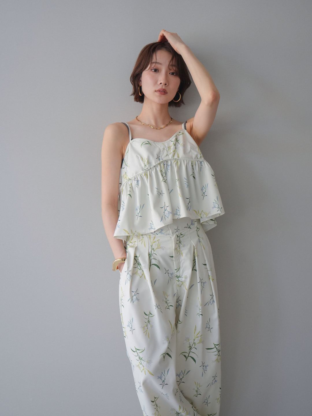 [SET]フラワープリントキャミソール+フラワープリントキャミソール(2set)