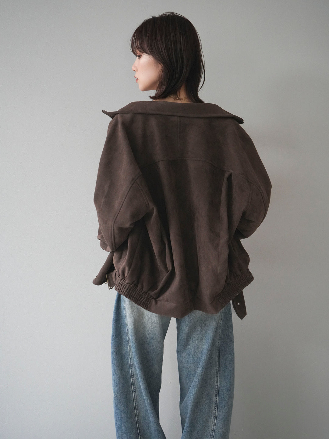 [予約]スエードライダースミドルジャケット/brown