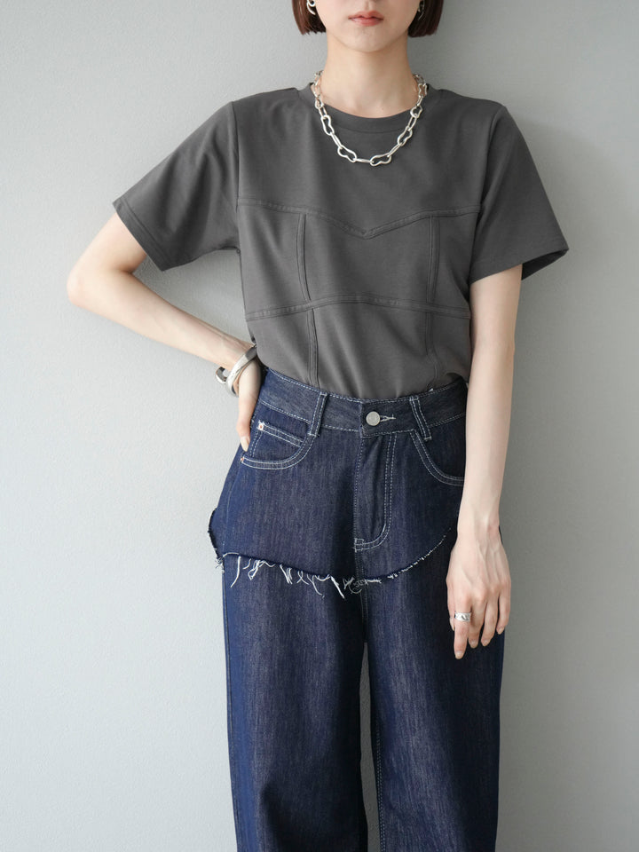 [SET]ビスチェデザインTシャツ+選べるアクセセット(2set)