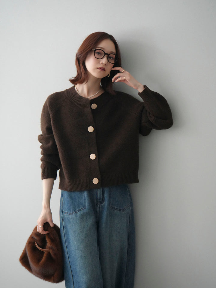 [予約]BIGボタンニットカーディガン/brown