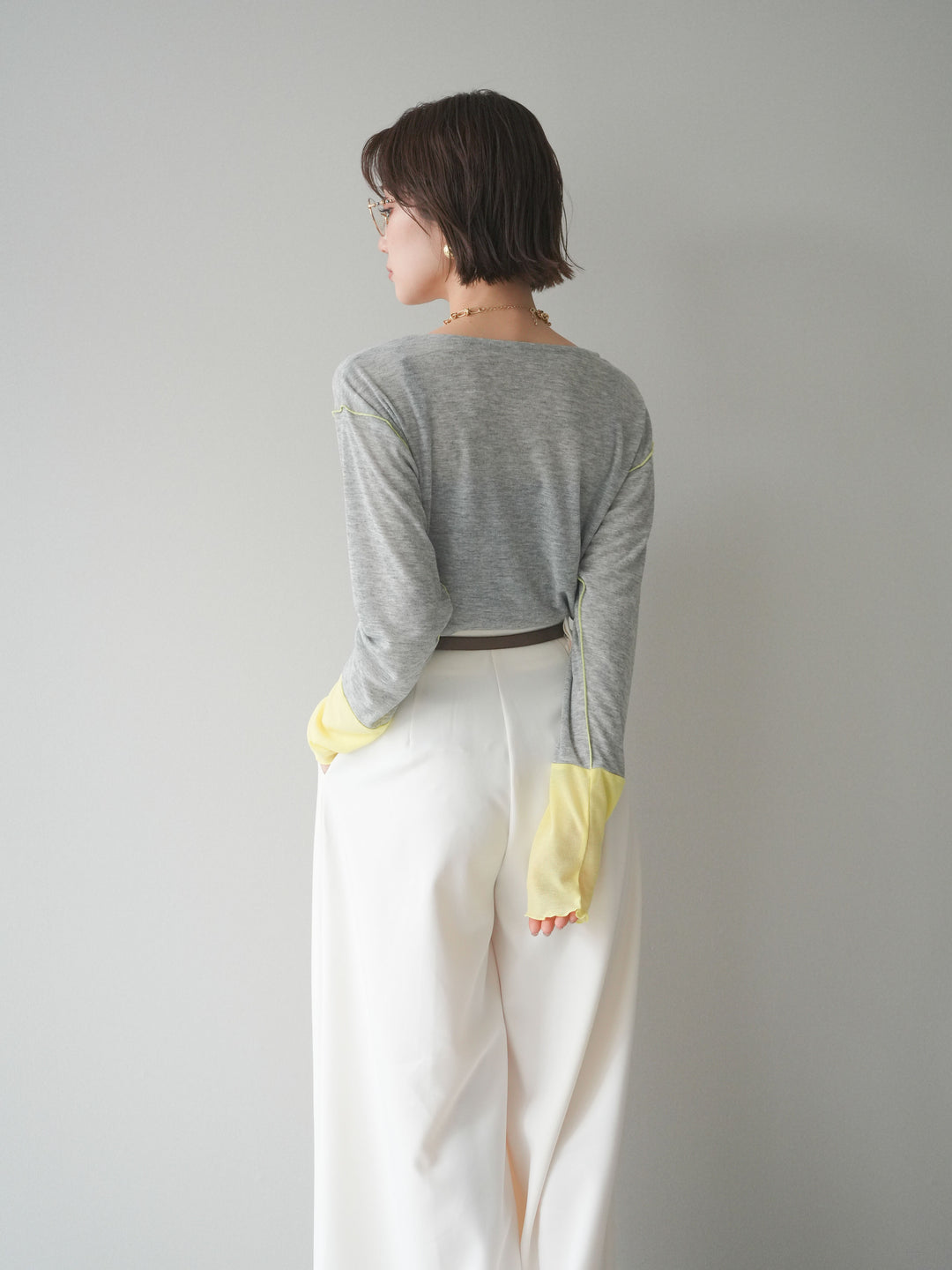 [SET]配色メロウトップス+配色メロウトップス(2set)