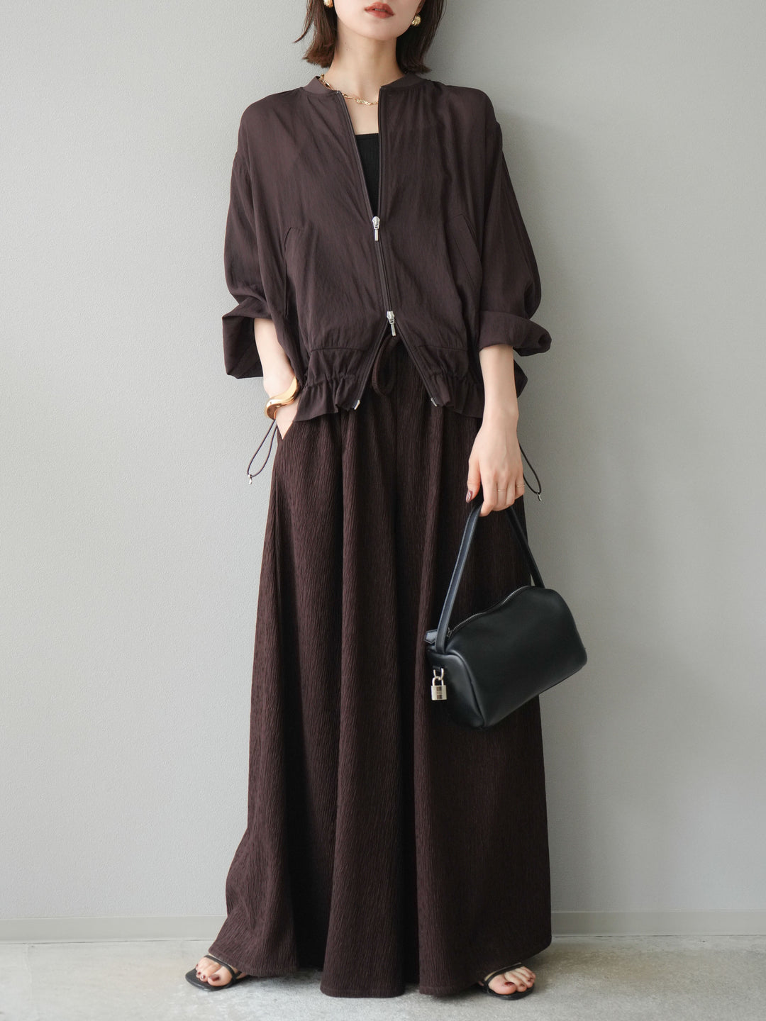 [預訂] Washer Sheer Blouson/棕色