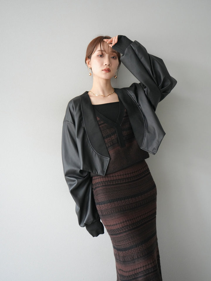 [予約]レザーバルーンボレロ/ブラック