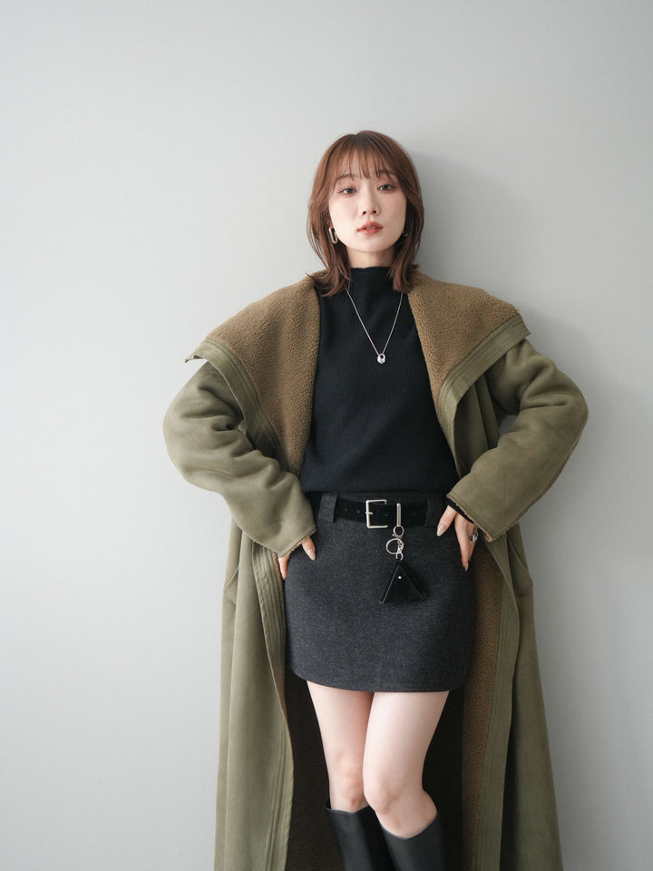 [予約]BIGカラームートンコート/khaki