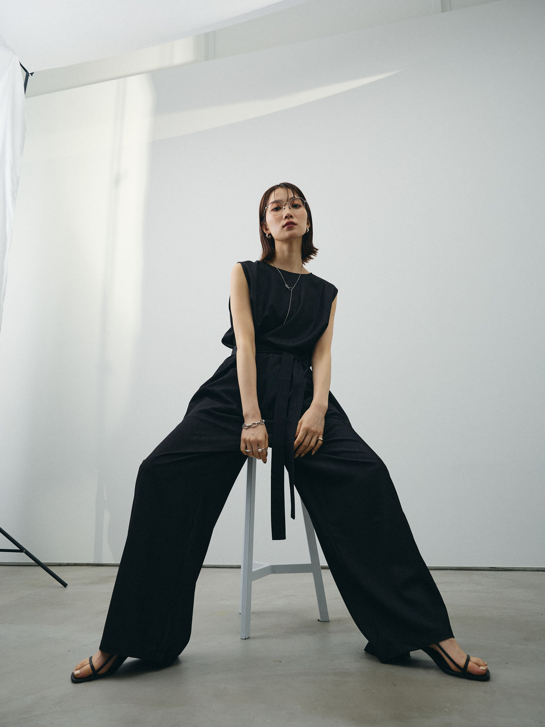 [SET]テンセルデニムノースリーブ＆ワイドパンツSET UP (2set)