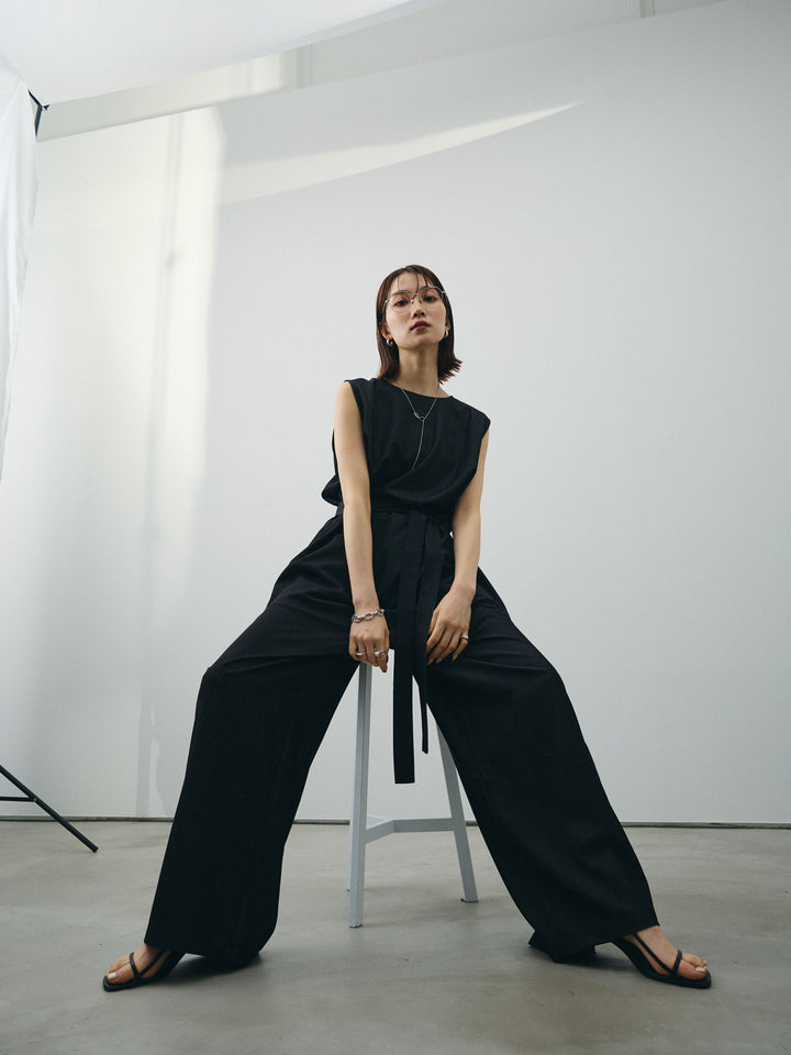 [SET]テンセルデニムノースリーブ＆ワイドパンツSET UP (2set)