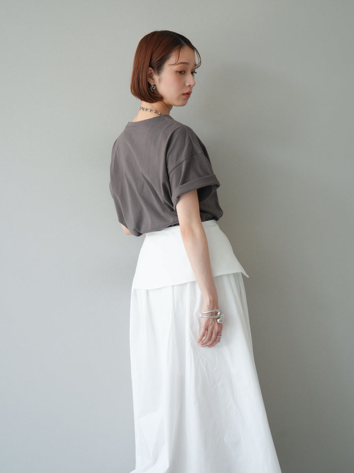 [予約]箔プリントTシャツ/チャコールシルバー