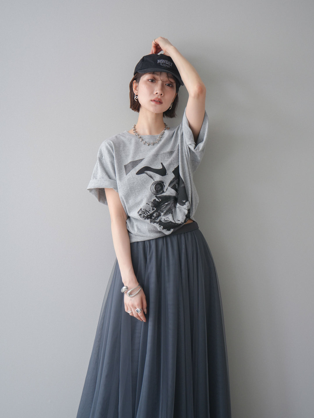 [予約]モノクロフォトTシャツ/mokugray1