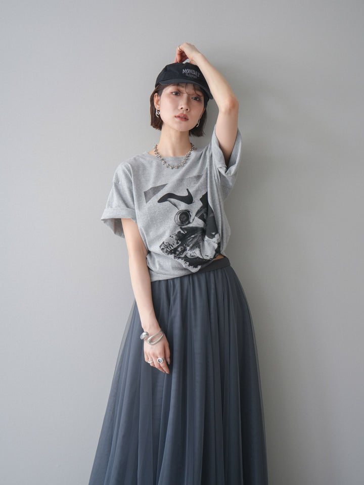 [予約]モノクロフォトTシャツ/mokugray1