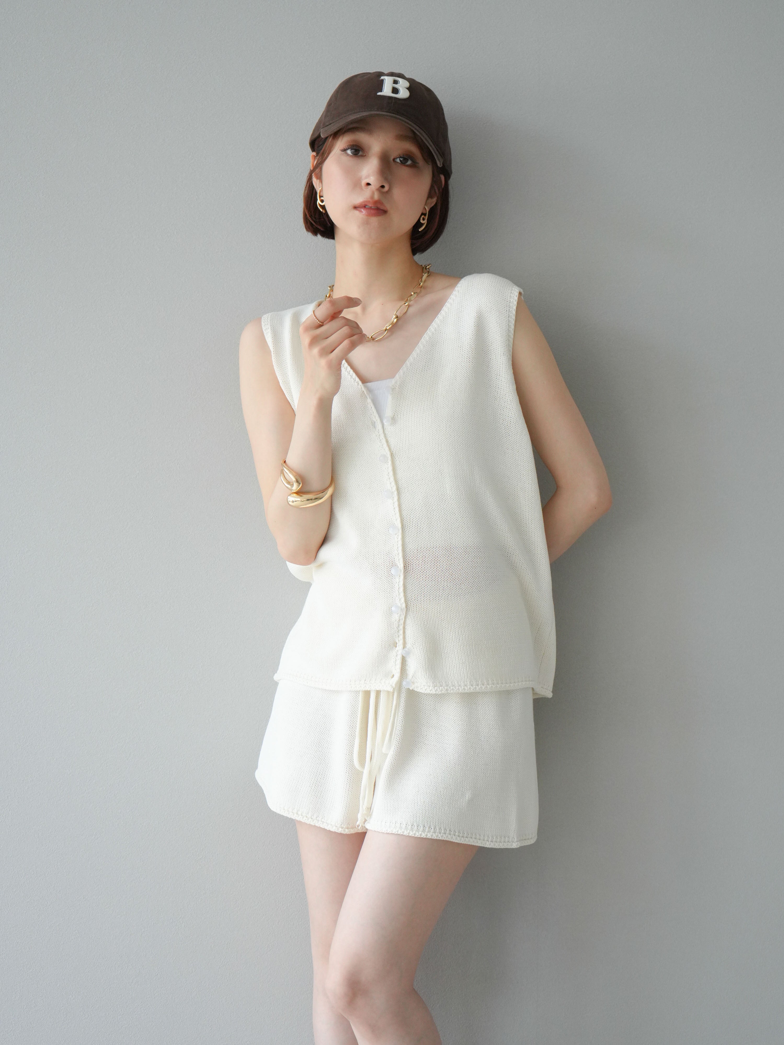 SET]ニットベスト＆ショートパンツSET UP(2set) – Lumier