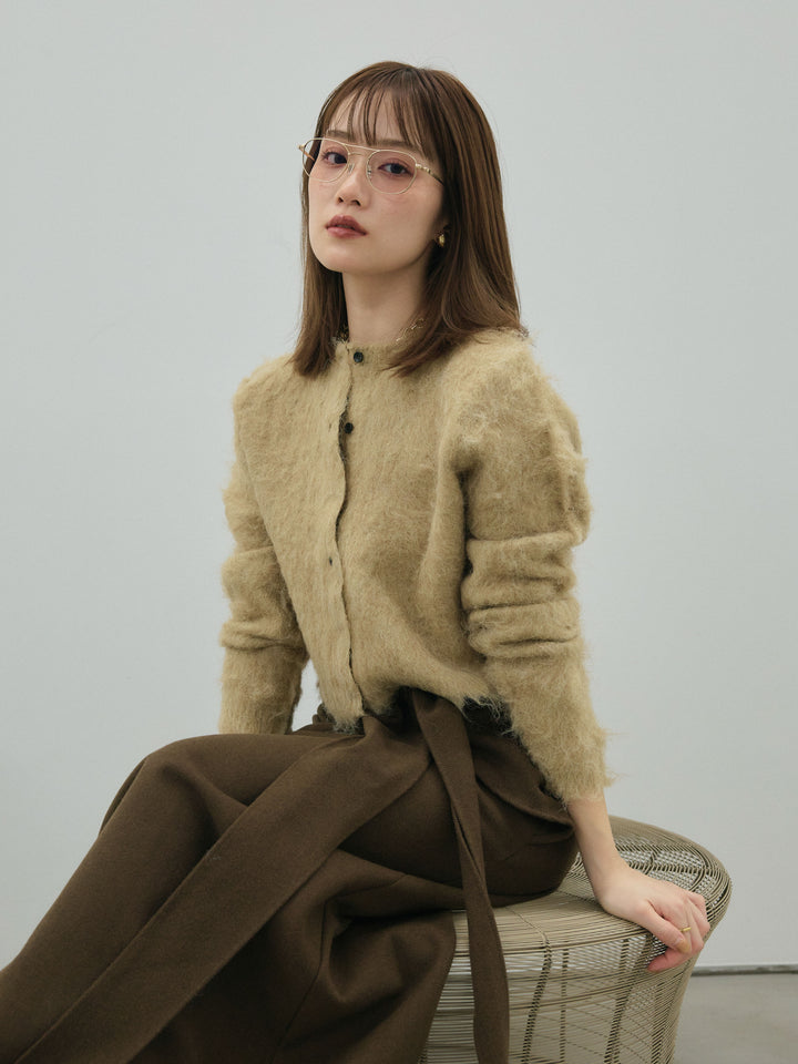 【Allure】[SET]モヘアタッチクロップドニットプルオーバー+モヘアタッチクロップドニットプルオーバー(2set)