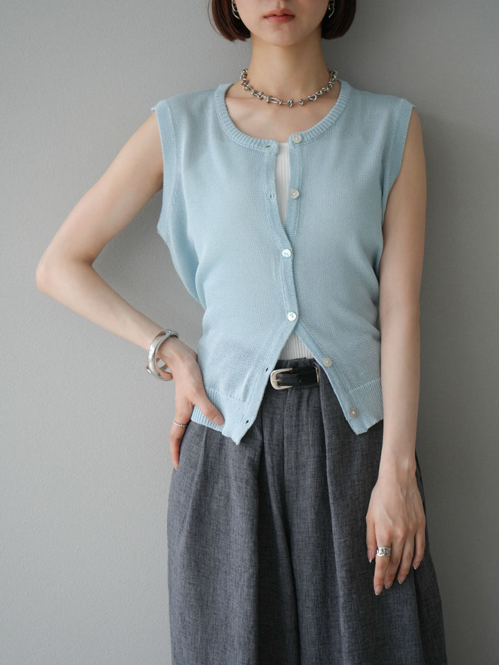 [予約]ウエストベルトニットベスト/ブルー