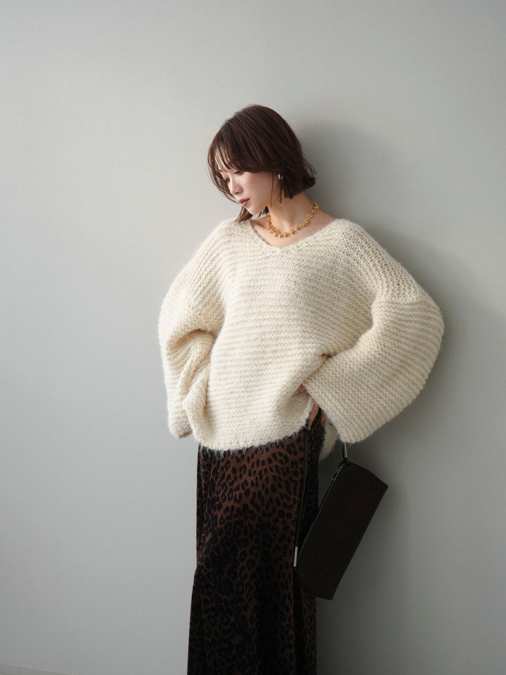 [SET]ワッフル編みシャギーニットプルオーバー+ワッフル編みシャギーニットプルオーバー(2set)