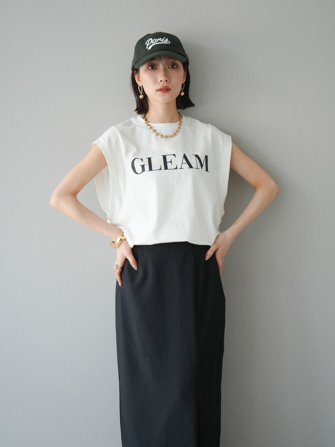 [預訂] 後標logo印花美國棉質T卹/米白色