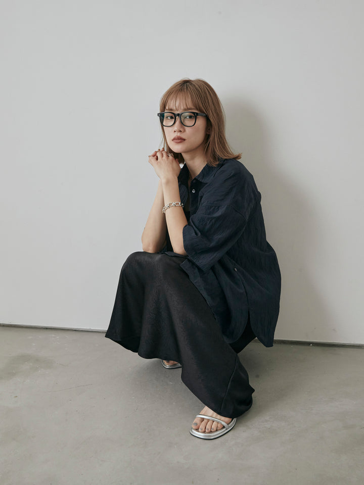 [予約]2WAYナイロンワッシャーハーフシャツ/ネイビー