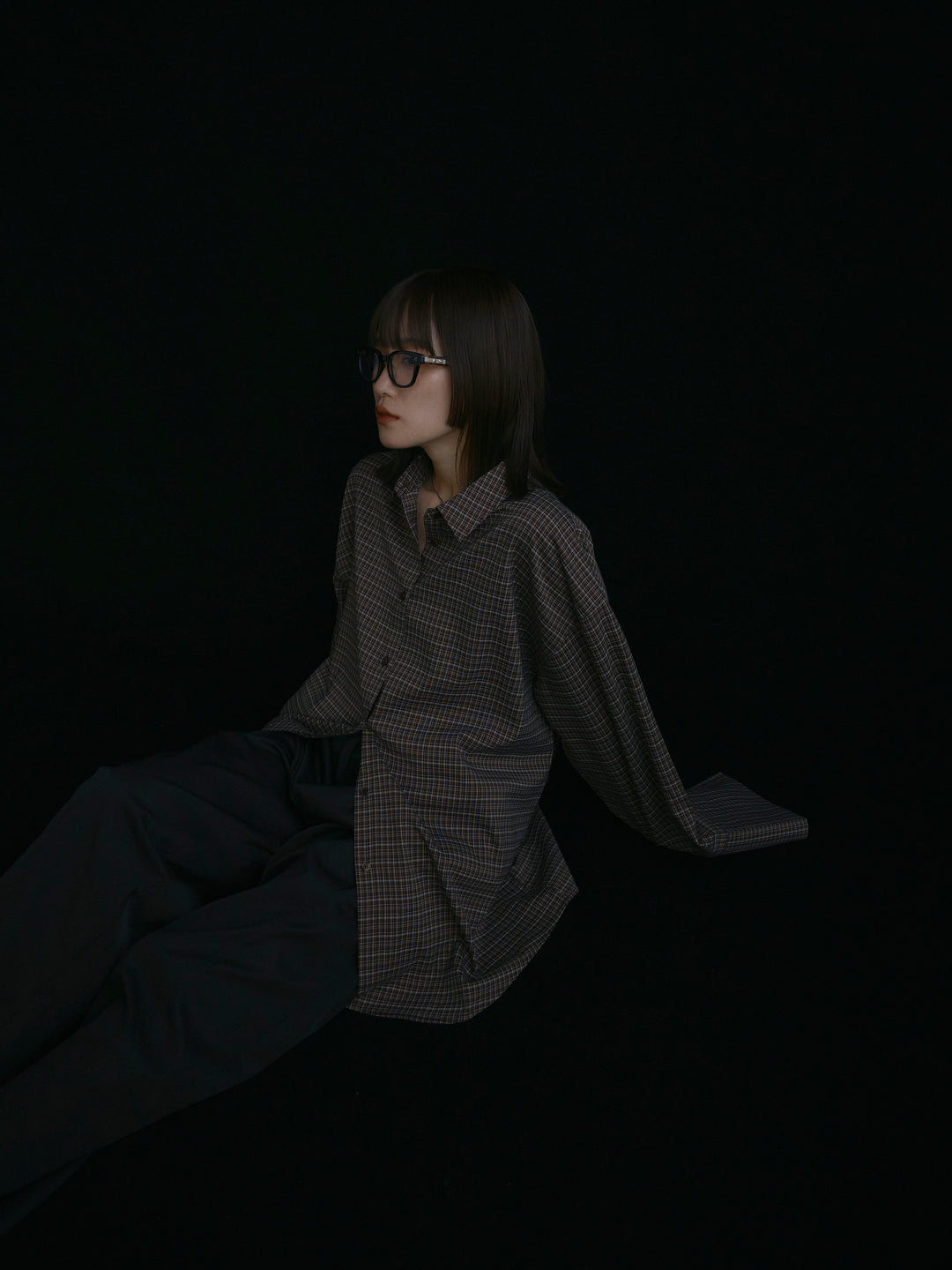 【Allure】[SET]チェックBIGカフスオーバーシャツ+チェックBIGカフスオーバーシャツ(2set)