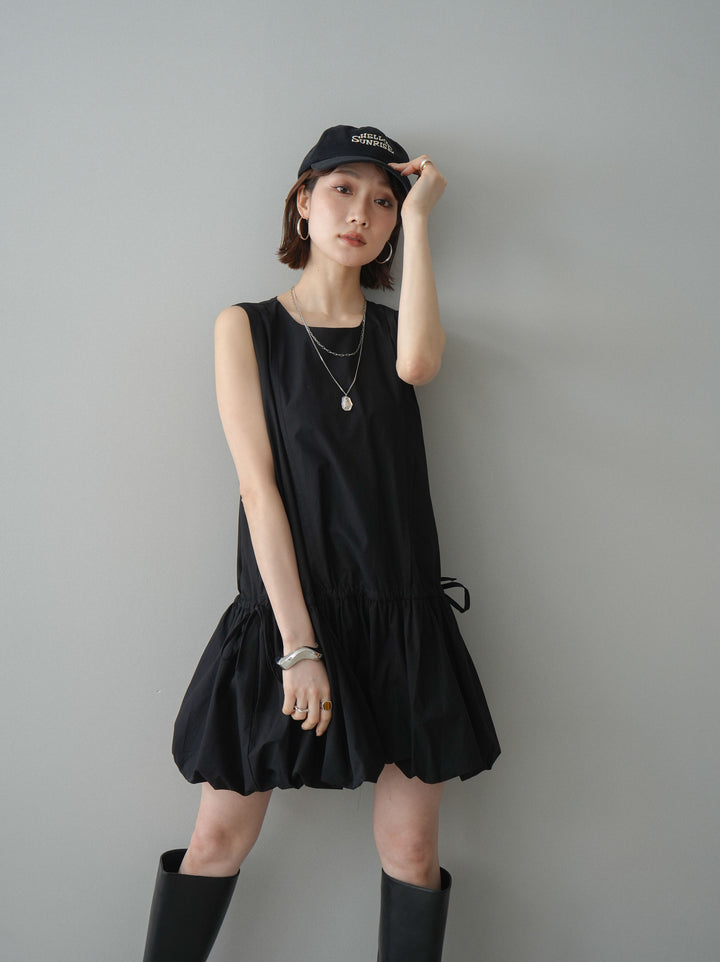 [予約]ノースリバルーンミニワンピース/black