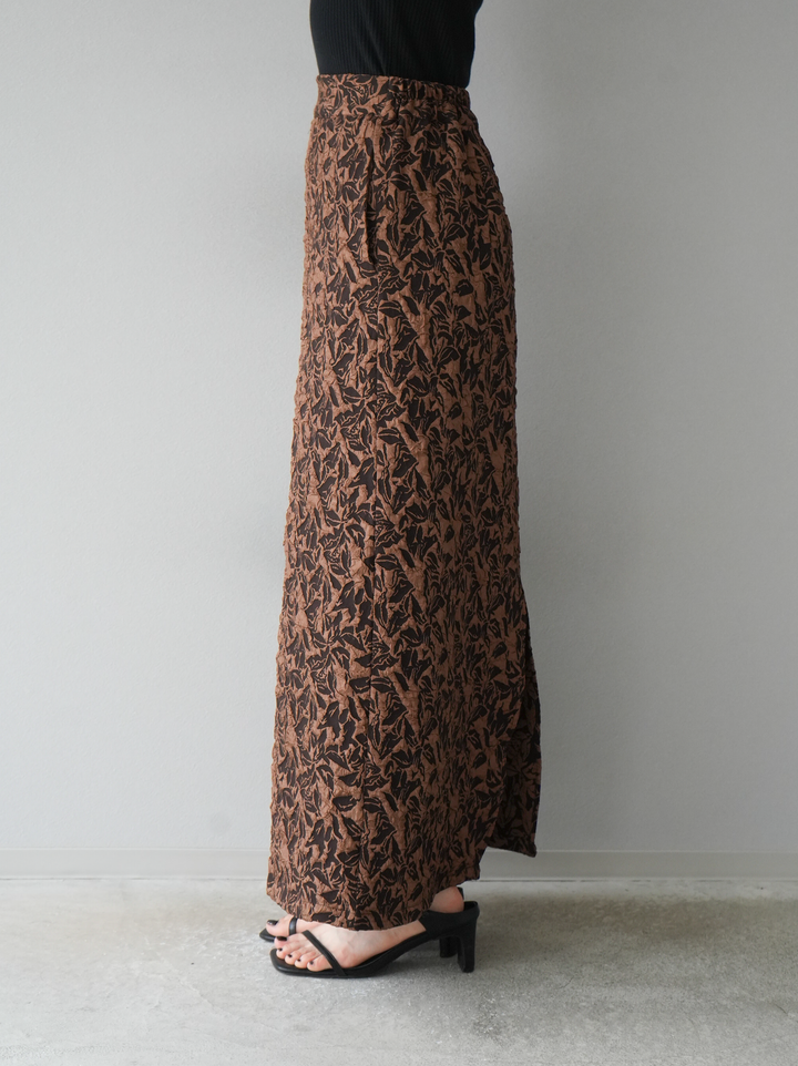 [予約]膨れジャガードマルチWAYスカート/ブラウン