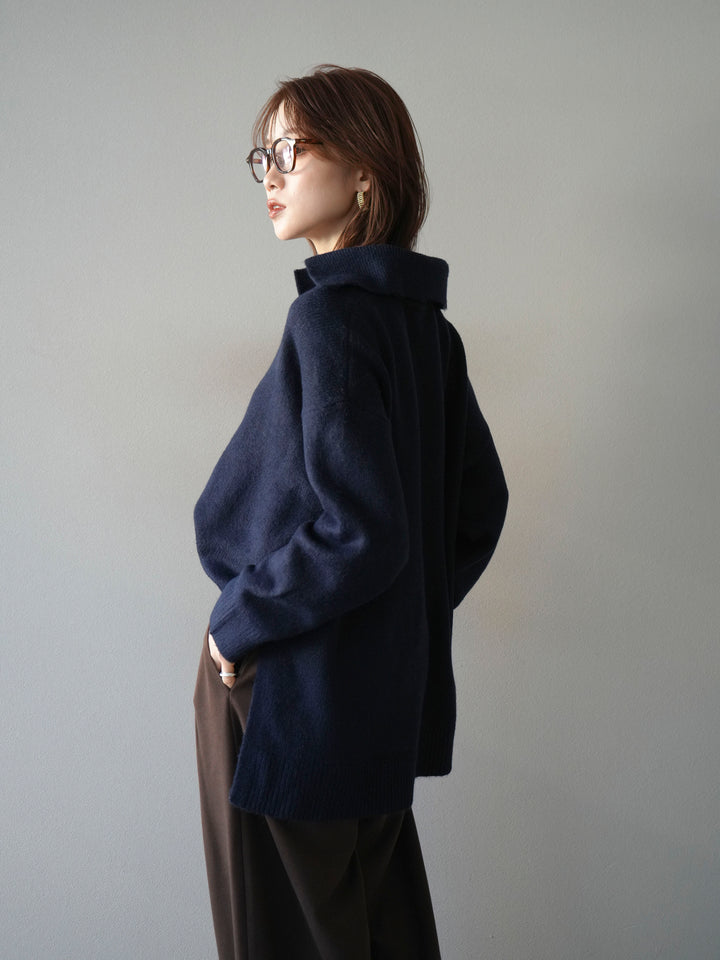 [予約]スキッパーオーバーニットプルオーバー/navy