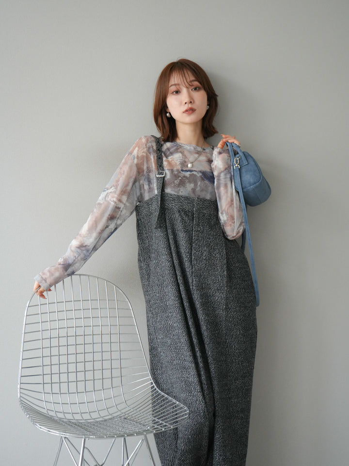 [予約]ニュアンス柄シアートップス/ブルー