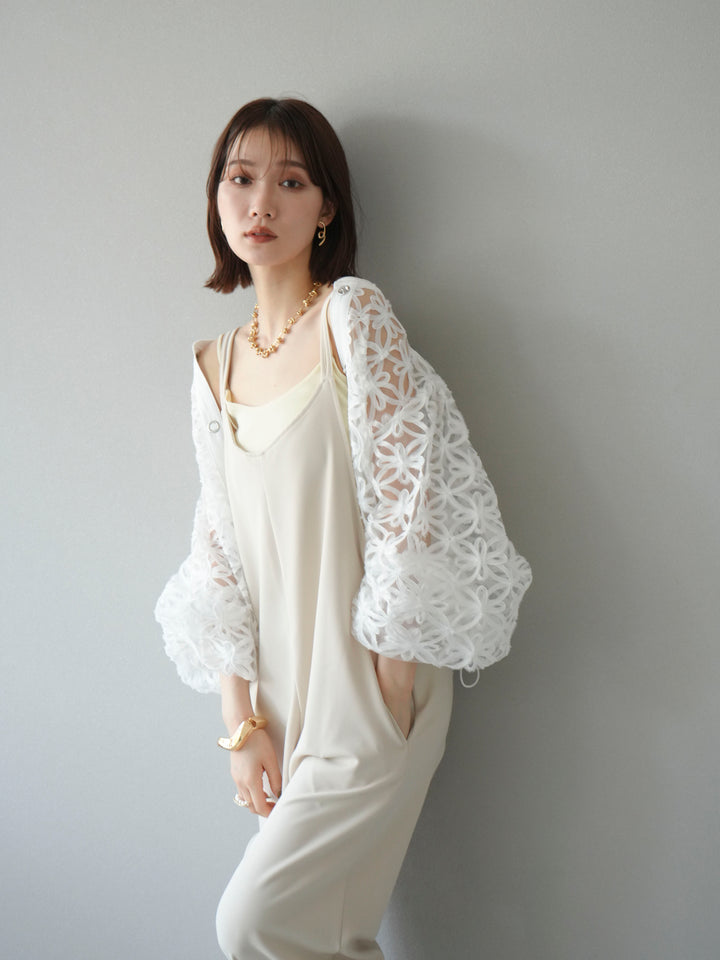 [予約]テープレースシアーブルゾン/オフホワイト