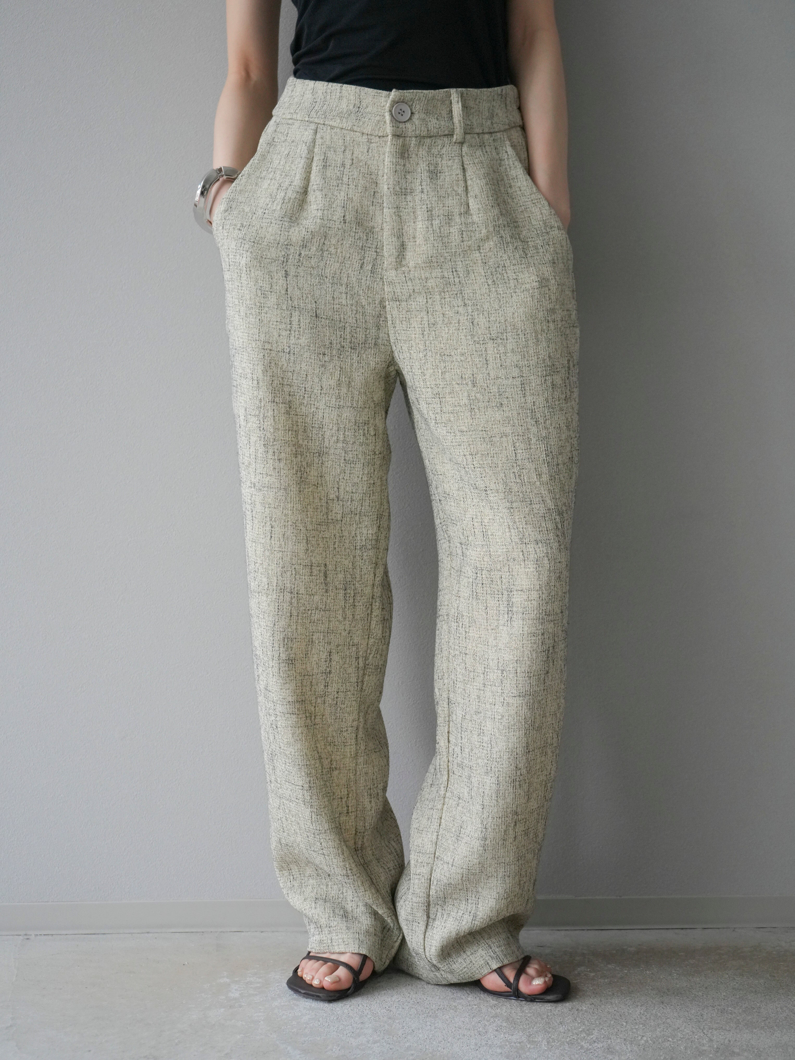 予約]サマーツイードルーズパンツ/ベージュ – Lumier