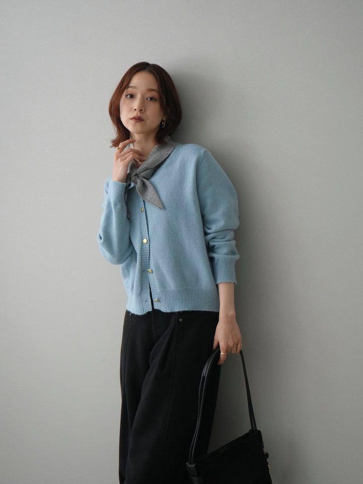 [SET]デザイン襟ニットカーディガン+デザイン襟ニットカーディガン(2set)