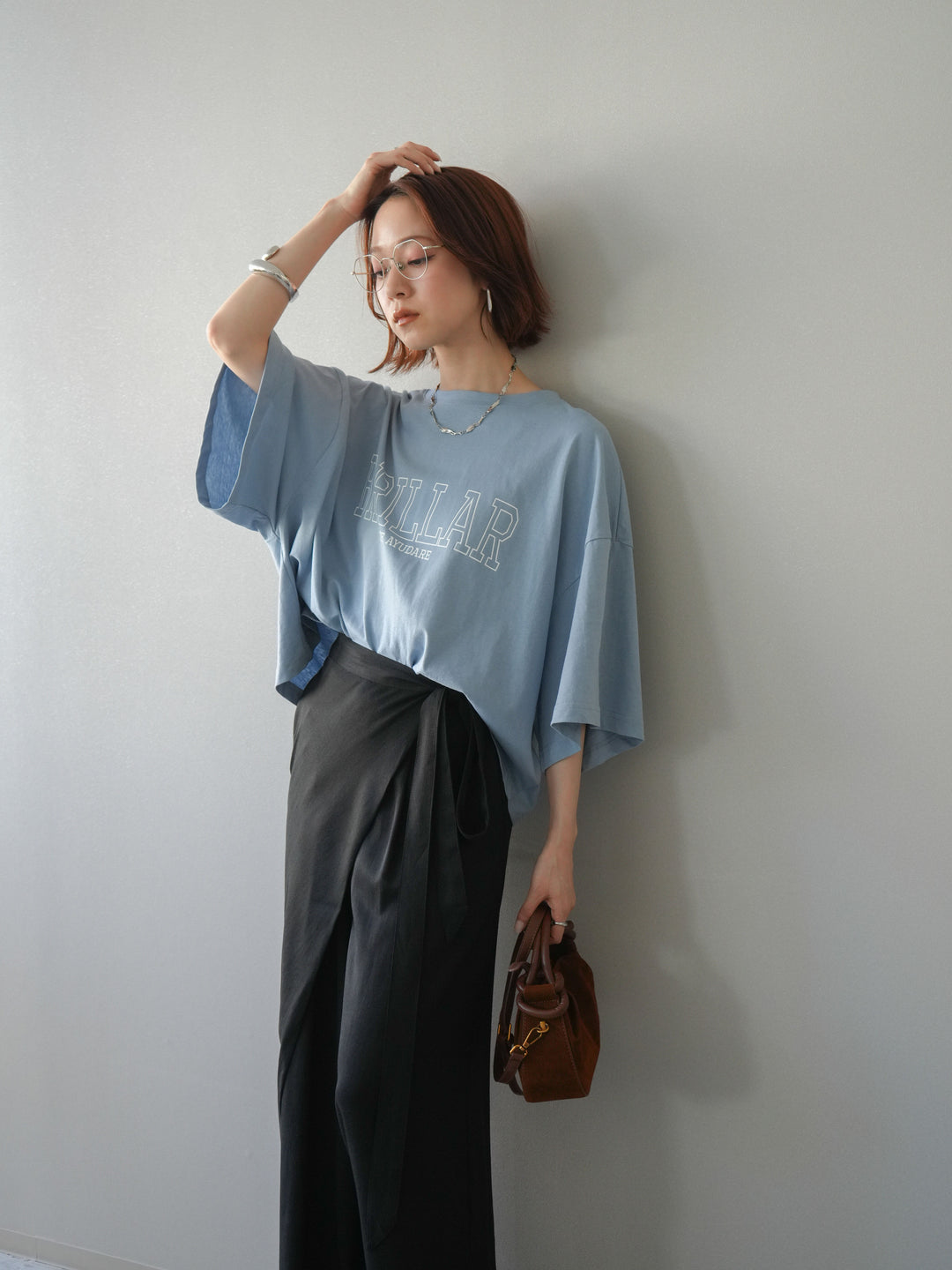[予約]ボックスシルエットロゴTEE/blue