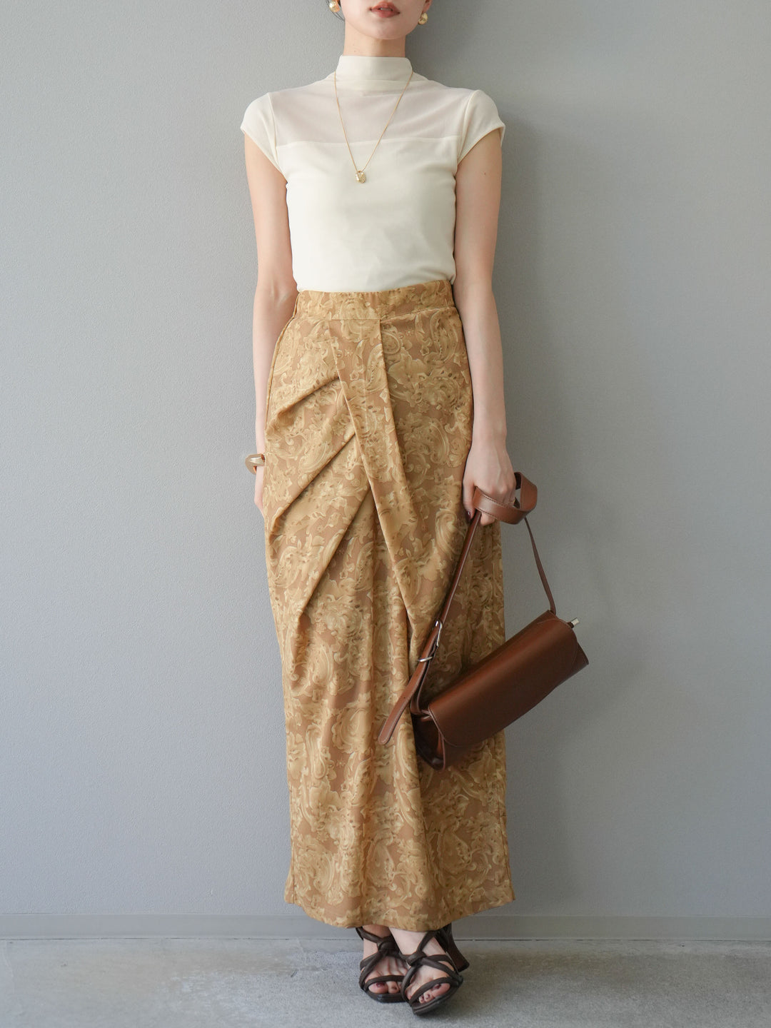 [預訂] 透視彈性上衣/象牙白