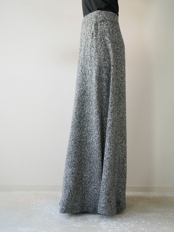 [予約]ミックスヤーンニットスカート/ブラック