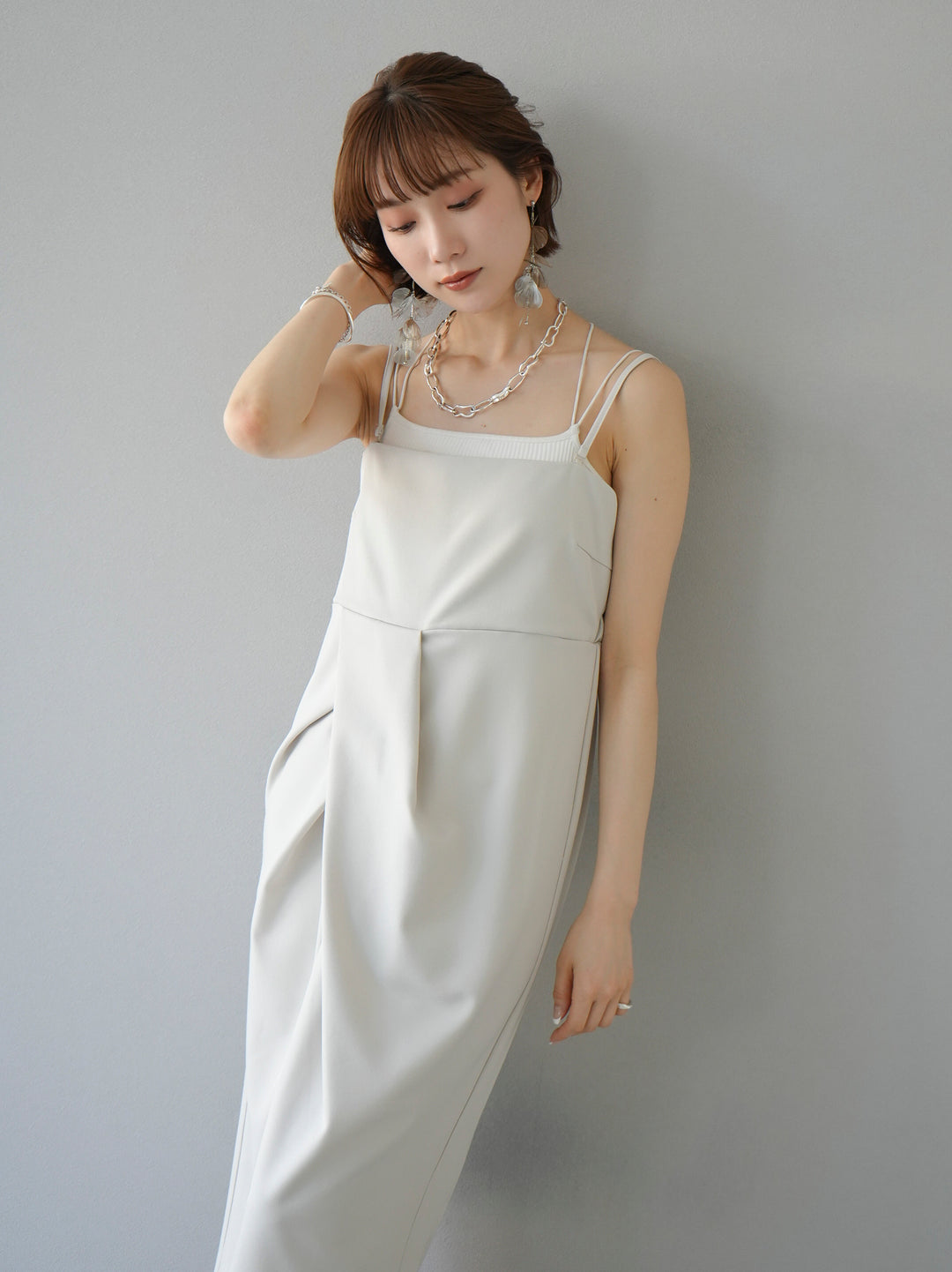 [Pre-order] 2WAY Draped Camisole Dress/Ivory